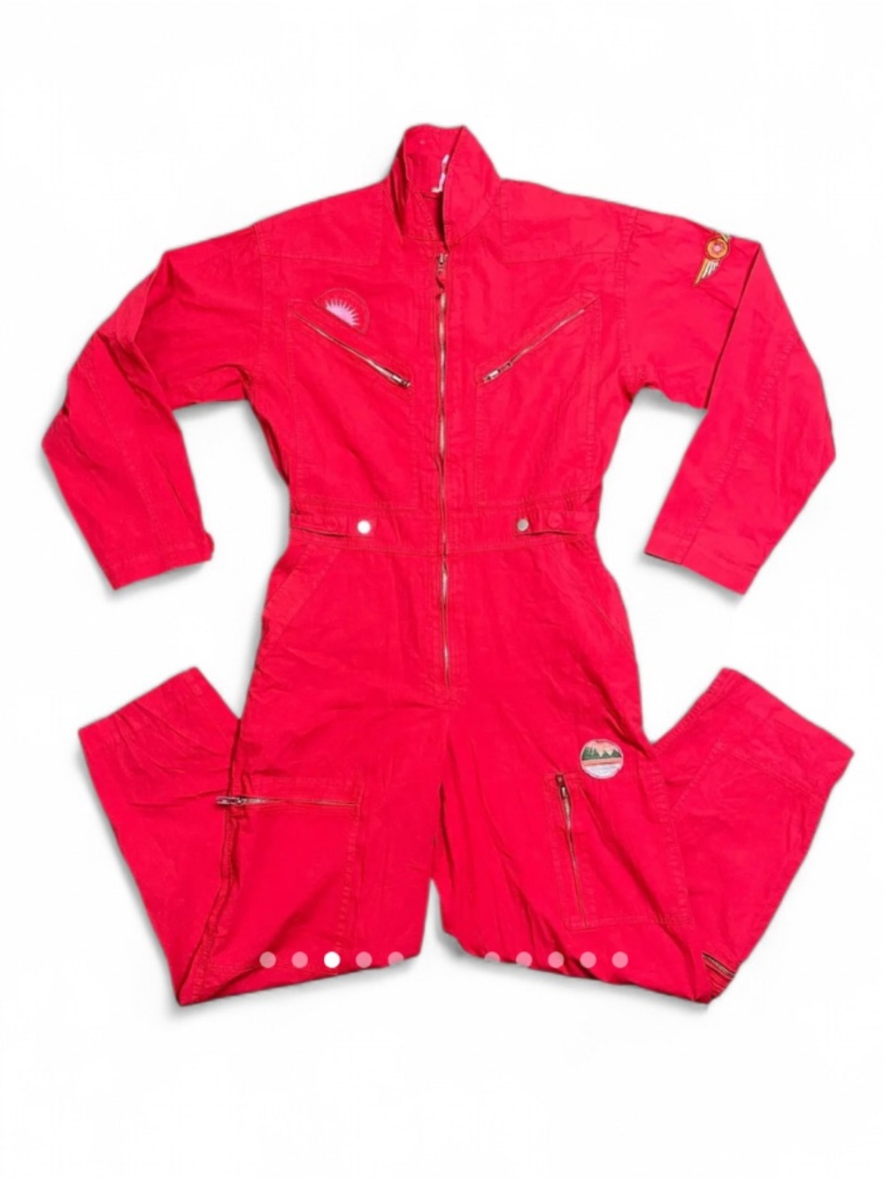 RARE Free People Lena Flight Utility Jumpsuit Red - Picture 3 of 10